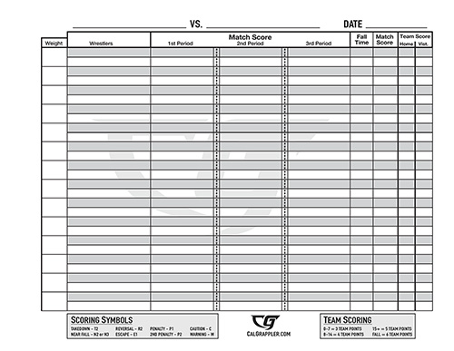 CalGrappler California Wrestling Stat Sheet