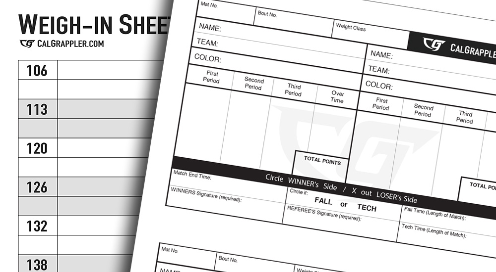 Coach Tools - California Wrestling Sheets